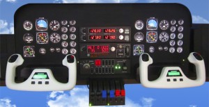 panel de simulador de vuelo